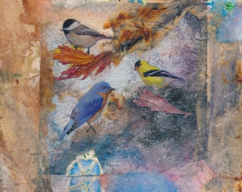 Birds | Bird Painting | Bird Collage | Bird Art | Bird Home Decor | Bird Wall Art | Beautiful Birds | Bird Gifts | Art | Janet Gunderson