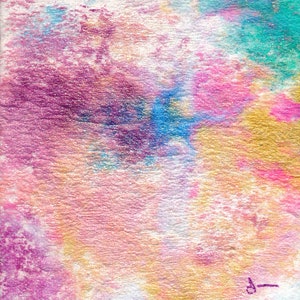 Colorful Desk Art - Miniature Painting - Meditation Art - Unique Gift - Summer Vibes - Joyful - Original Art - Abundance - Janet Gunderson