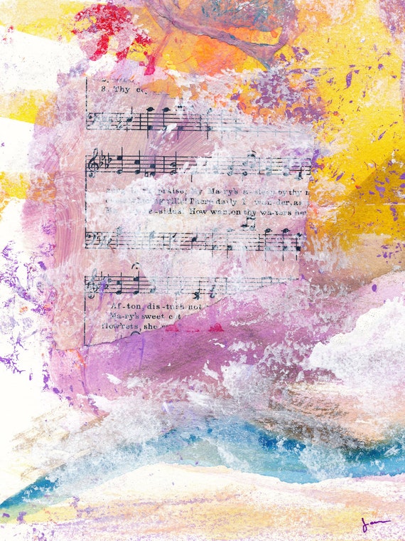 Music Of The Mind Collage Music Wall Art Original Music Etsy