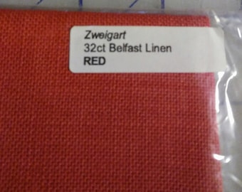 Zweigart Cashel//Belfast//Edinburgh//Newcastle Linen-POMEGRANATE PLUNGE-4 sizes//red