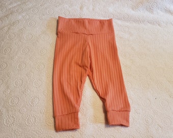 Clay Ribbed Baby Leggings