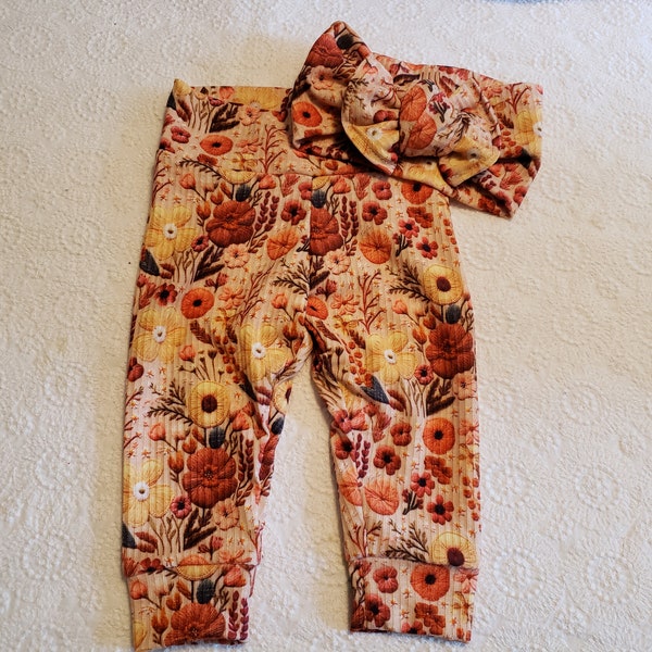 Fall Floral Baby Leggings