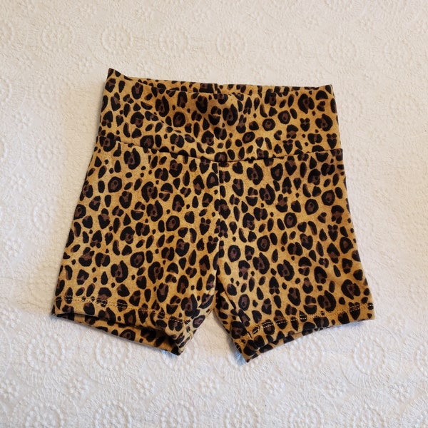 Leopard on Tan Baby Bike Shorts
