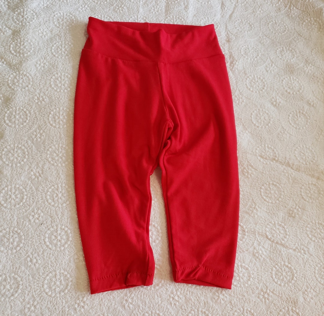 Red Stretch Knit Baby Leggings Etsy