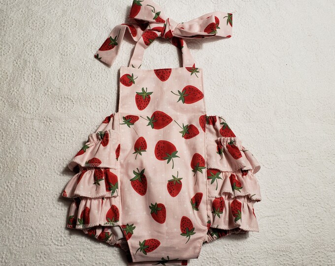 Strawberry Baby Romper Etsy