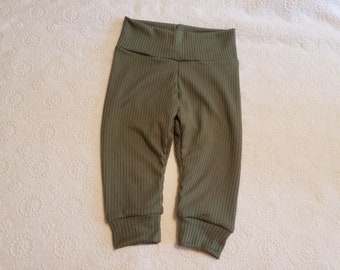 Cargo Green Ribbed Baby Leggings