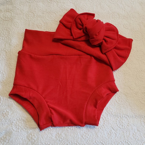 Red High Waisted Bummies