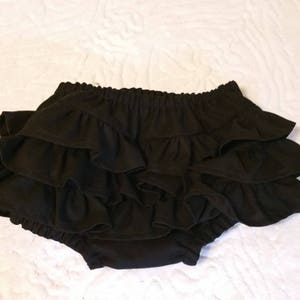 Ruffle Diaper Cover, black diaper cover, Baby girl diaper cover, Infant diaper cover, Toddler diaper cover