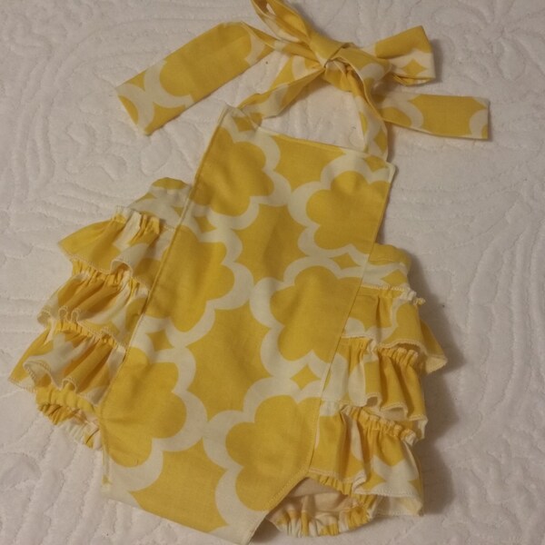 Cute Little Puppy Yellow Baby Romper