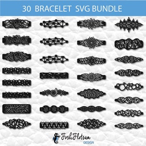 30 bracelet SVG bundle | Leather bracelet SVG cut file | Cuff bracelet SVG cut file | Cricut laser cut jewelry file + Silhouette