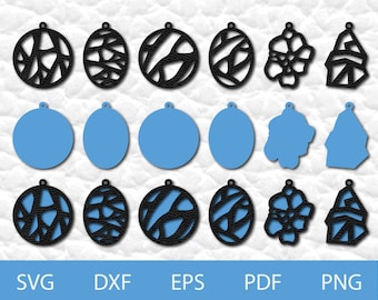 Pendiente de cuero sintético Archivo de corte SVG / Pendiente Archivo de corte SVG / Archivo de joyería cortado con láser Cricut + Silueta / Descarga instantánea / Uso comercial