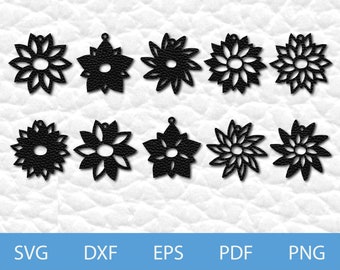 Pendiente de cuero sintético Archivo de corte SVG / Pendiente Archivo de corte SVG / Archivo de joyería cortado con láser Cricut + Silueta / Descarga instantánea / Uso comercial