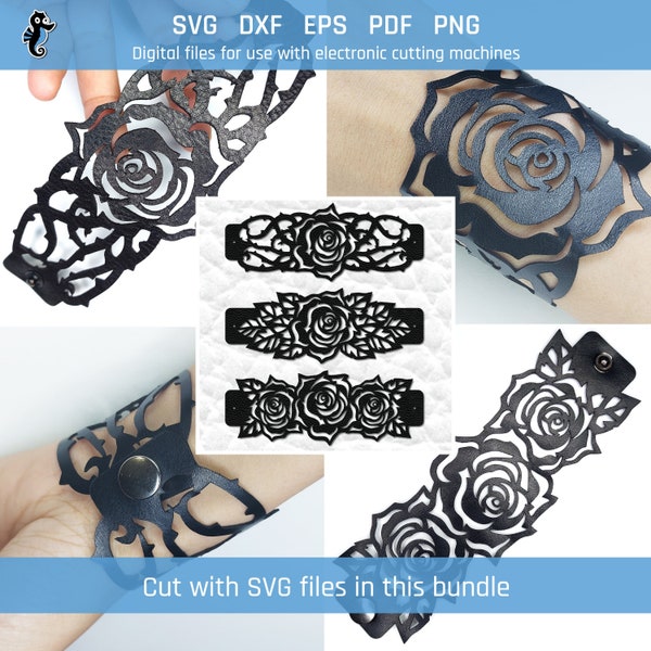 Leather bracelet SVG cut file | Cuff bracelet SVG cut file | Cricut laser cut jewelry file + Silhouette | Instant download | Commercial use