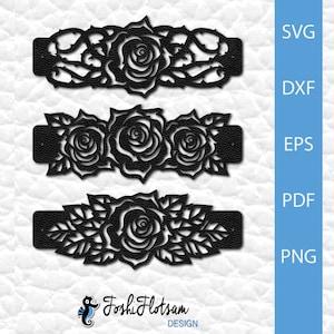 Leather bracelet SVG cut file | Cuff bracelet SVG cut file | Cricut laser cut jewelry file + Silhouette | Instant download | Commercial use