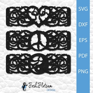 Leather bracelet SVG cut file | Cuff bracelet SVG cut file | Cricut laser cut jewelry file + Silhouette | Instant download | Commercial use