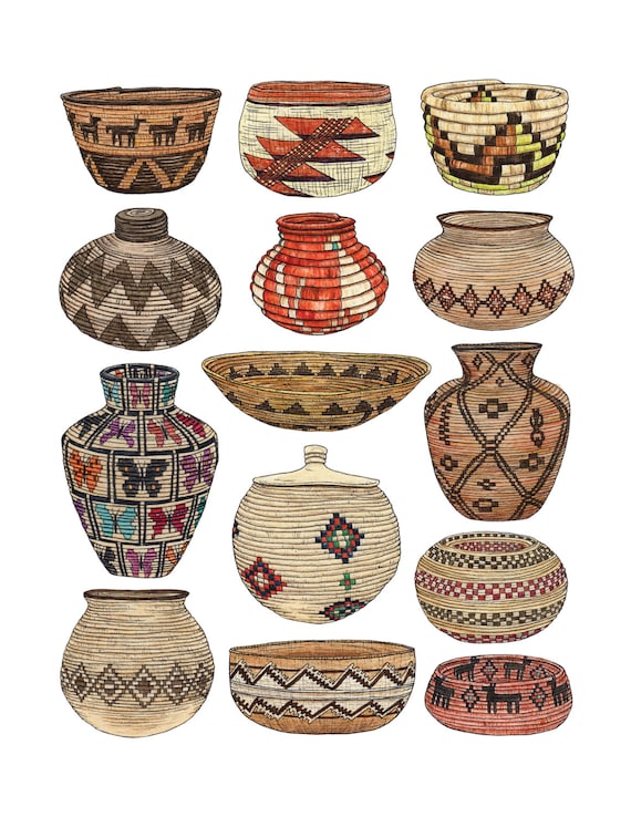 Woven Baskets Collection . Navajo . Apache . Hopi . Zuni . Etsy