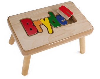 Name Puzzle Stool, puzzle stool, personalized puzzle stool, Name bench, Kids Stool, child's Stool, Name stool, Stool puzzle