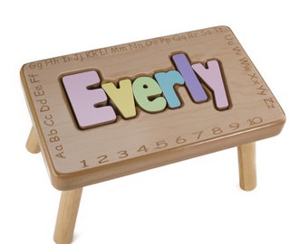 Name Puzzle Stool with Alphabet