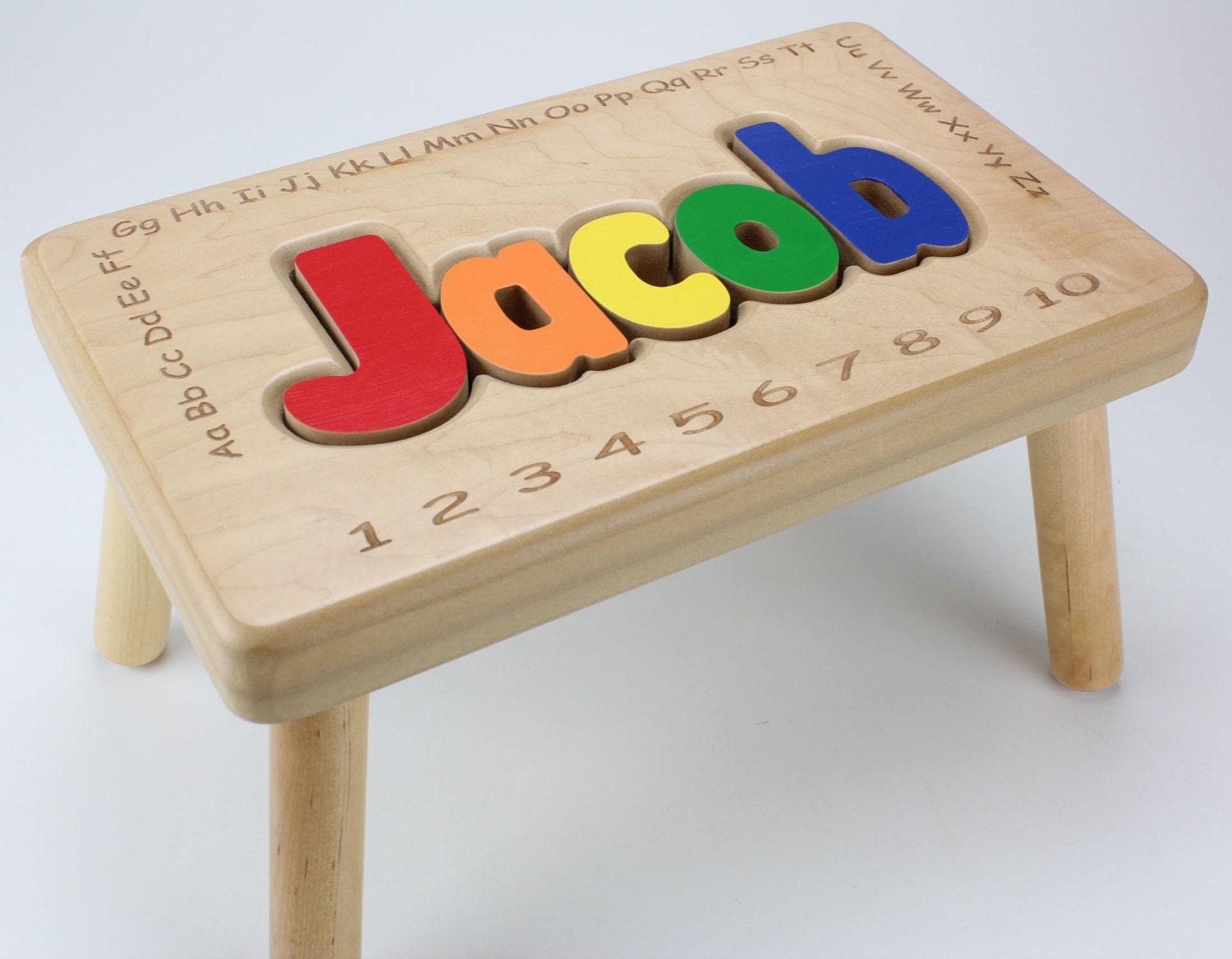 Name Stool with Alphabet Etsy
