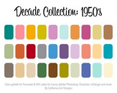 1950's Color Palette: 30 Procreate Colors & HEX Codes (Digital)