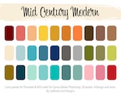 Mid Century Modern Color Palette – 30 Colors for Procreate & Canva (Digital Download)