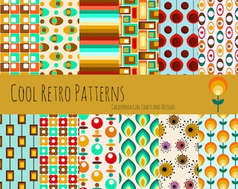 Retro Digital Paper Pack – 12x12 Mod Patterns (3 ZIP Drives)