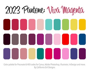 Viva Magenta Color Palette: 30 Colors for Procreate (Digital Download)