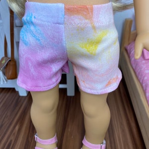 Tie Dye Doll Shorts: Handmade 18 inch Doll Clothes, Fits American Girl