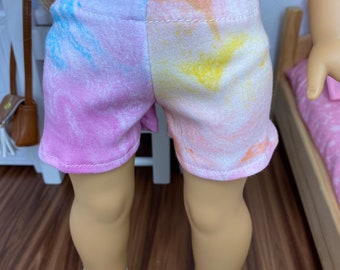 Tie Dye Doll Shorts: Handmade 18 inch Doll Clothes, Fits American Girl