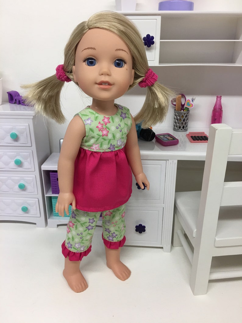 Purple Polka Dot Doll Dress Clothes Made Fit American Girl Wellie Wisher Dolls