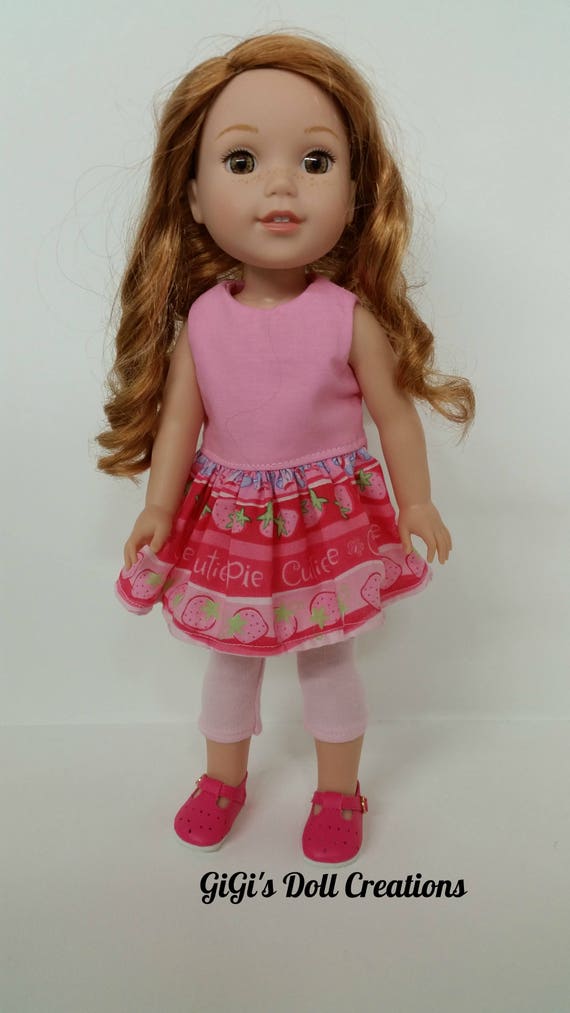 For 14.5/" WELLIE WISHER American Girl Doll Clothes Red Polka Dot Leggings