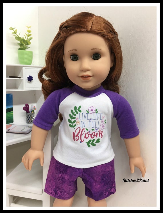 Long Sleeved Purple Knit Top Shirt made for 18 inch American Girl Doll Clothes