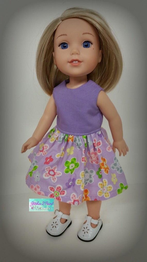 Doll Clothes 14 1//2/" Dress Lavender Shoes Fits 14.5/" AG WELLIE WISHER DOLLS