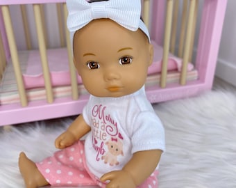 White Headband,  made to fit American Girl 8 inch Little Bitty Baby Doll