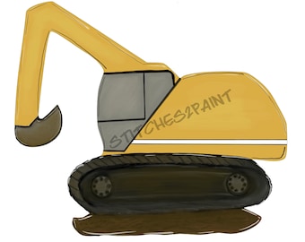 Excavator Door Hanger Template: SVG, PDF (Digital Download)