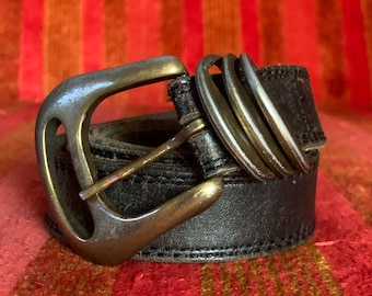 vintage Dockers black leather belt small