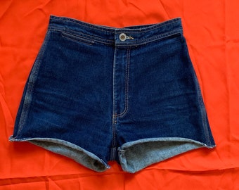 vintage high waisted shorts - daisy dukes - high rise denim short xxs