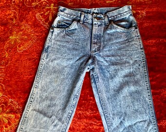 80s LEE acid wash jeans - high rise denim - 25 waist - xs