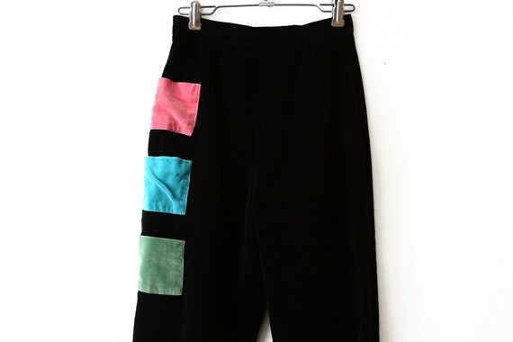 womens vintage trousers - 80s high waisted colorb… - image 4