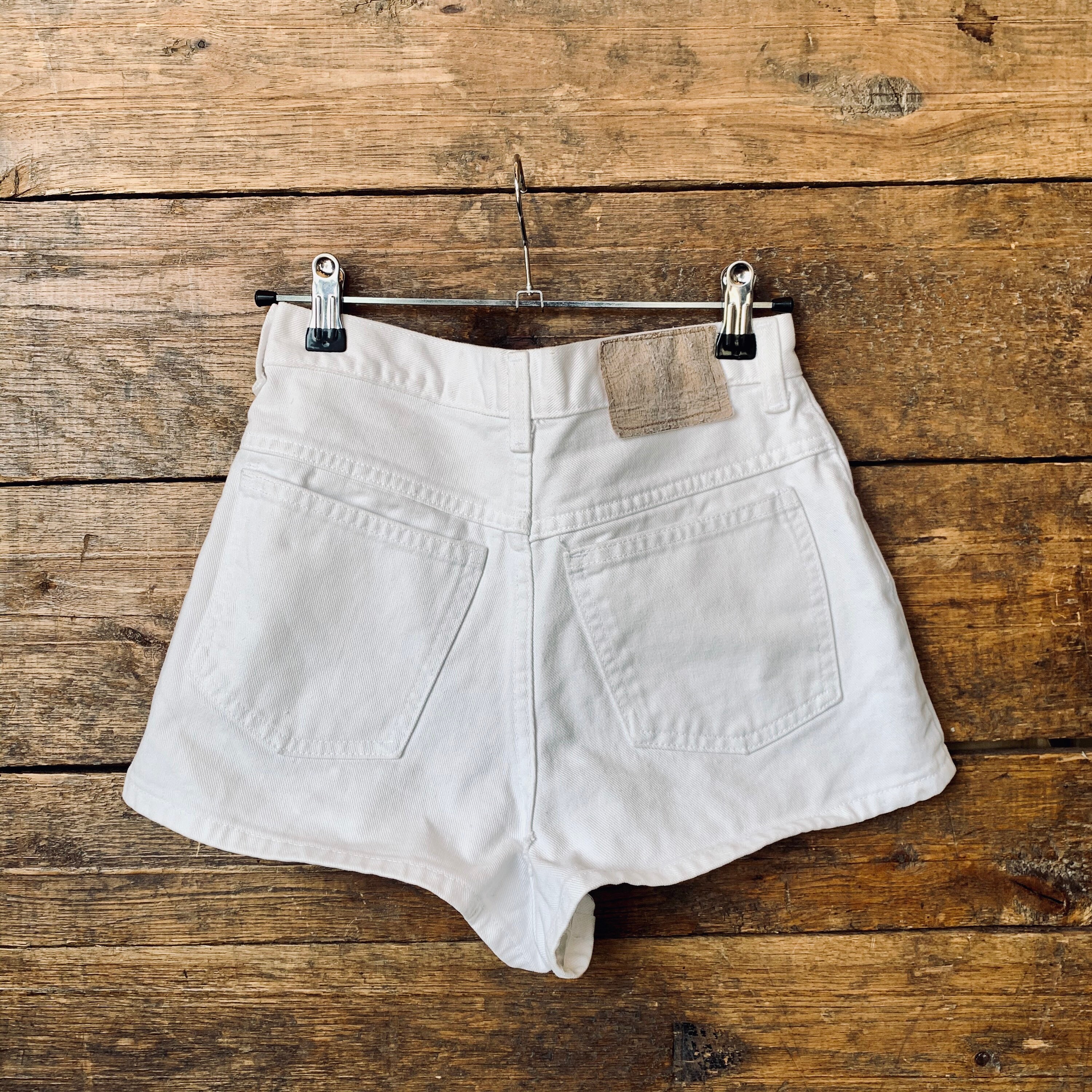 Vintage White Denim Shorts Mid Rise 90s Cheeky Jean Shorts - Etsy