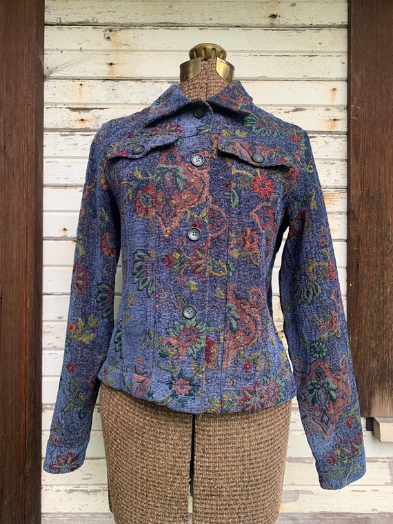 90s paisley tapestry jacket - country boho floral 