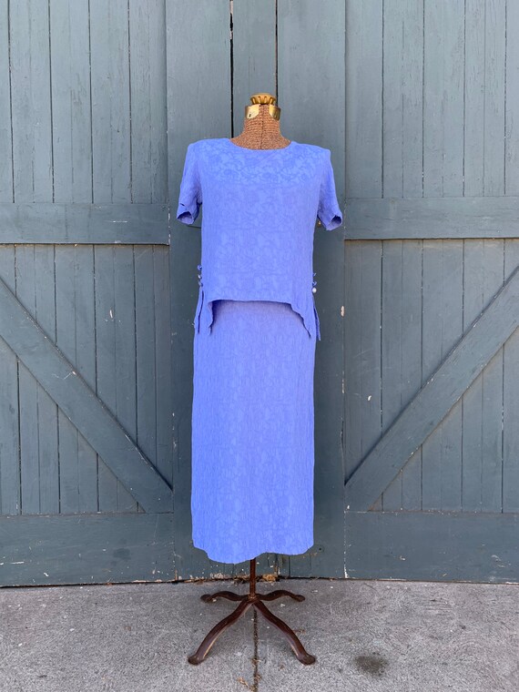 80s lilac maxi dress - oversize flowy boho hippie… - image 5