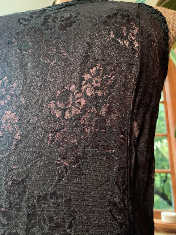90s floral black satin sleeveless maxi dress - wi… - image 4