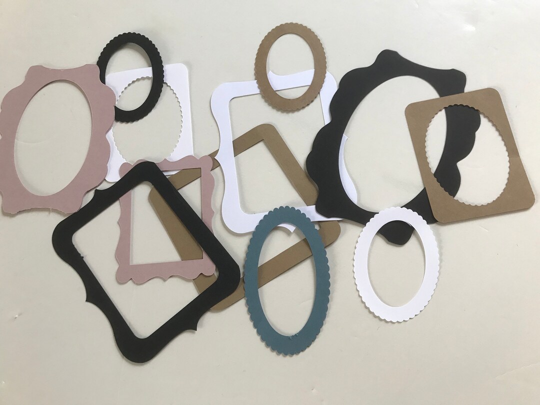 24 Assorted Cardstock Frames Die Cut Embellishments 11/4 X 21/4 up to