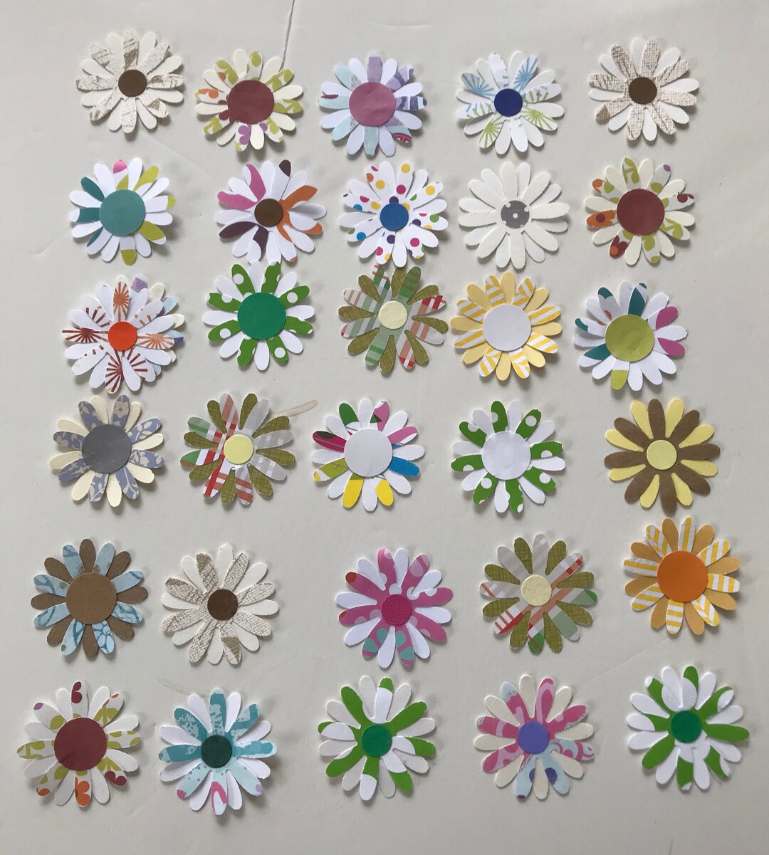 30 Assorted Flower Die Cut Punch Embellishments, Cut Outs FREE Shipping