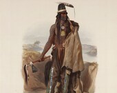 Karl Bodmer quot Addih Haddisch, a Mandan Chief quot (Travels in the Interior of North America, 1841) - Giclee Fine Art Print