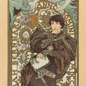 Alphonse Mucha Art Nouveau Poster : Sarah Bernhardt - Etsy