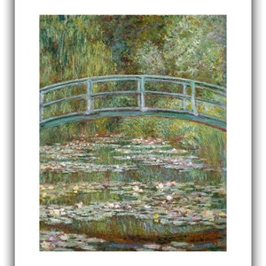 Claude Monet : Bridge over a Pond of Water Lilies 1899 Giclee Fine Art Print 24 x 30 inches