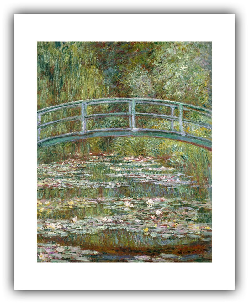 Claude Monet : Bridge over a Pond of Water Lilies 1899 Giclee Fine Art Print 24 x 30 inches