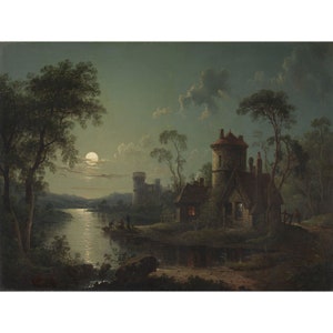 Sebastian Pether: River Scene (1840) - Giclee Fine Art Print